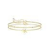 2Pcs 2 Styles Brass Beaded Bracelets & Satellite Chains Bracelets for Women FS-WG4A116-02-1