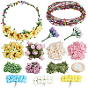 Polyester & Plastic & Iron Artificial Flower AJEW-BM0001-28-1