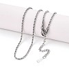 2MM 304 Stainless Steel Rope Chain Necklaces NJEW-N058-10P-1