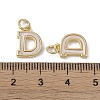 Brass Pave Shell Letter D Charms KK-G497-11G-3