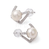 Natural Pearl Ear Studs EJEW-P286-26P-2