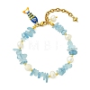 Brass Enamel Fish Charm Bracelets BJEW-JB14062-02-3