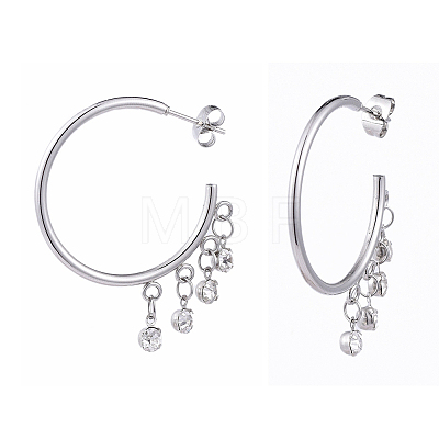 304 Stainless Steel Dangle Stud Earrings EJEW-JE04173-01-1
