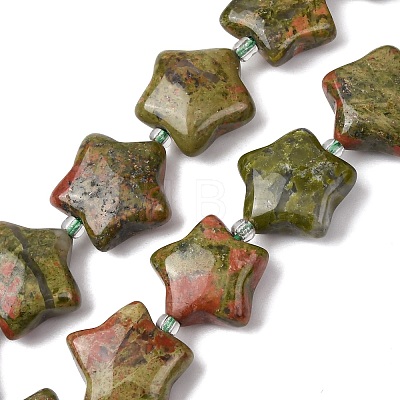Natural Unakite Beads Strands G-K359-E05-1