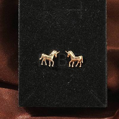Brass Stud Earrings EJEW-F403-07G-1