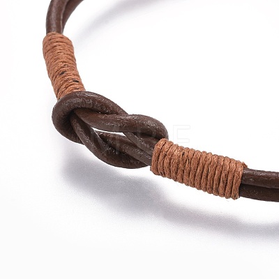 Cowhide Leather Cords Bracelets BJEW-JB04132-02-1