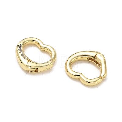 Brass Micro Pave Clear Cubic Zirconia Spring Gate Rings CU-CBA9234-23G-1