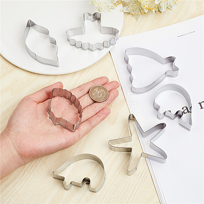 6 Style 304 Stainless Steel Cookie Cutters DIY-CP0008-26-1