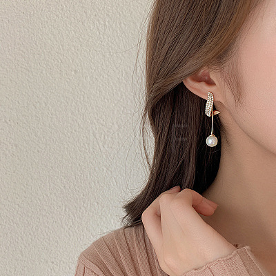 Alloy Crystal Rhinestone Dangle Stud Earrings FS-WG37841-01-1