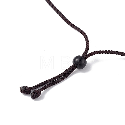 Natural Mixed Gemstone Ring Pendant Necklace with Nylon Cord for Women NJEW-F306-02-1