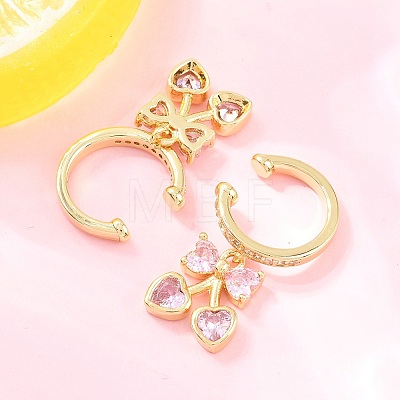 Brass Micro Pave Cubic Zirconia Cuff Earrings EJEW-Z164-08G-02-1