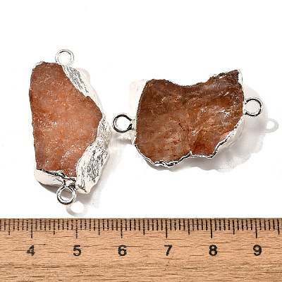 Raw Rough Natural Dyed Quartz Crystal Links Connector Charms G-K189-04S-08-1