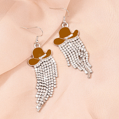 Alloy Rhinestone Dangle Earrings FS-WG4606E-04-1