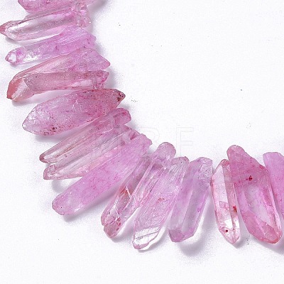 Natural Crackle Quartz Crystal Dyed Beads Strands G-I345-05E-1