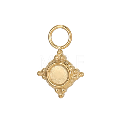 304 Stainless Steel Pendant Cabochon Settings STAS-OY006-38G-1