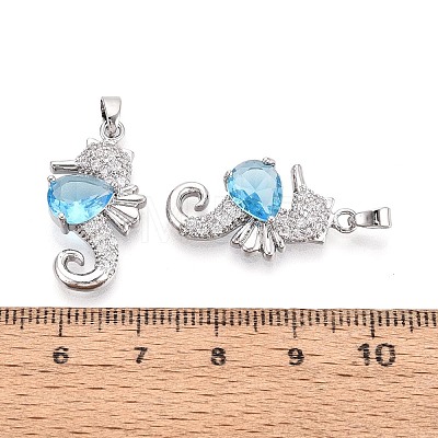 Brass Micro Pave Cubic Zirconia Pendants KK-T080-76P-1
