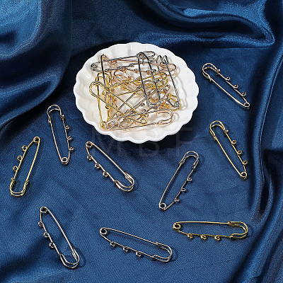 30Pcs 3 Colors Iron Safety Pin Brooch IFIN-SC0002-11-1
