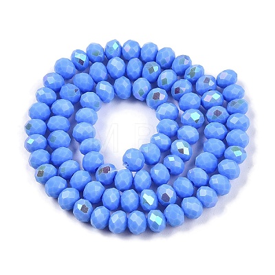 Electroplate Opaque Solid Color Glass Beads Strands X-EGLA-A044-P6mm-L17-1
