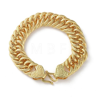 Brass Cuban Chain Bracelets for Women Men BJEW-R016-01G-02-1