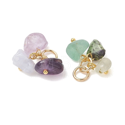 5Pcs Natural & Synthetic Mixed Gemstone Pendants PALLOY-JF05353-02-1