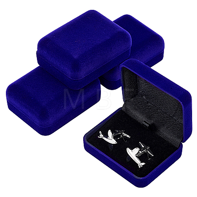 Velvet Cufflink Gift Storage Boxes CON-WH0112-079B-1