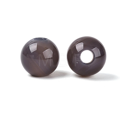 Natural Grey Agate European Beads G-Q602-09C-11-1