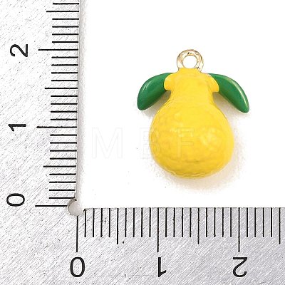 Fruit Alloy Enamel Pendants ENAM-P264-02F-G-1