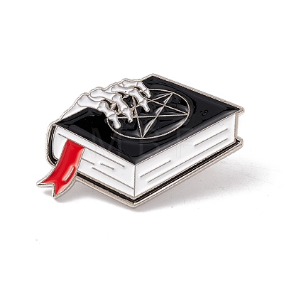 Skull and Book Enamel Pin JEWB-H008-15P-1