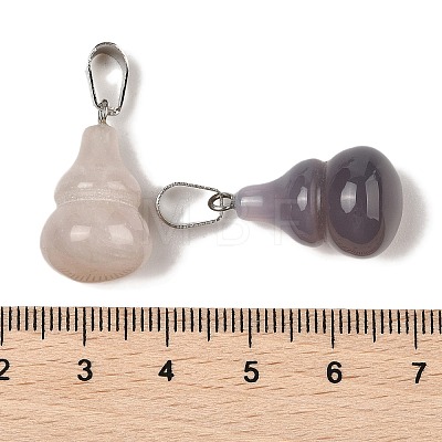 Natural Grey Agate Pendants G-B127-03P-19-1