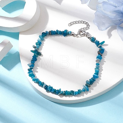 Natural Gemstone Beads Anklets AJEW-AN00583-01-1