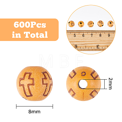 DICOSMETIC 600Pcs Imitation Wood Acrylic Beads SACR-DC0001-10-1