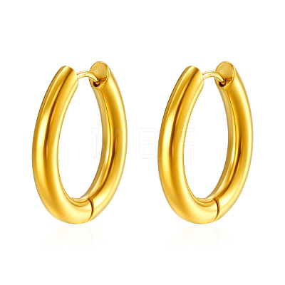 Stylish Stainless Steel Oval Hoop Earrings YV3043-8-1