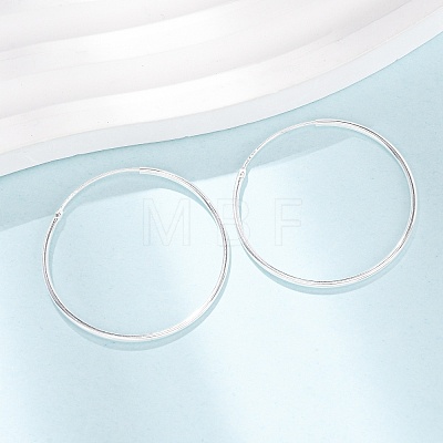 925 Sterling Silver Huggie Hoop Earrings EJEW-C179-05D-S-1