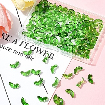 200Pcs Spray Painted Transparent Glass Beads GLAA-FS0002-54B-1