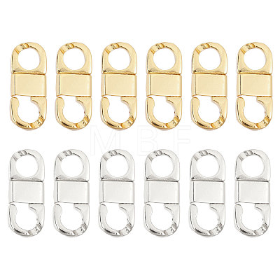 CHGCRAFT 12Pcs 2 Colors Rack Plating Brass Fold Over Clasps KK-CA0002-66-1