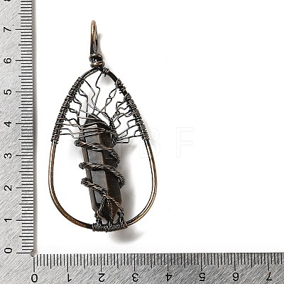 Natural Tiger Eye Double Terminal Pointed Faceted Bullet Big Pendants G-Q015-01C-1