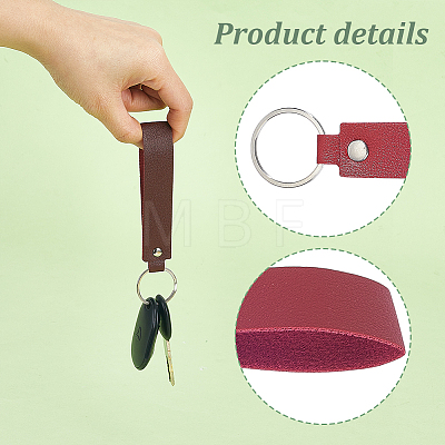 15Pcs 15 Colors PU Leather Keychains KEYC-GA0001-56-1