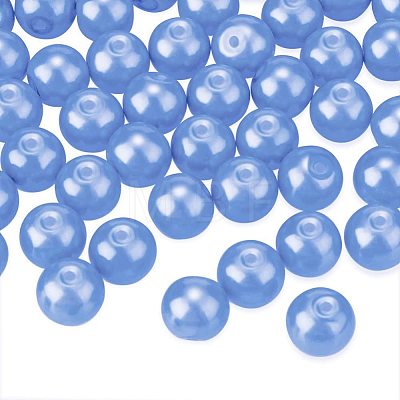 Pearlized Glass Pearl Round Beads HY-PH0001-6mm-015-1