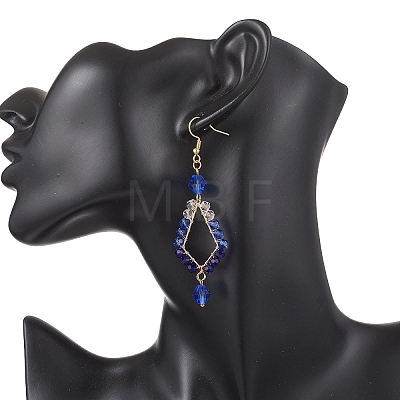 Glass Dangle Earrings EJEW-JE06868-01-1