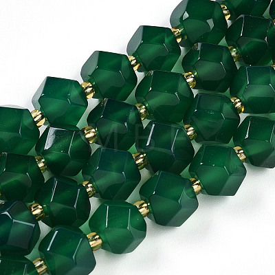 Natural Green Onyx Agate(Dyed & Heated) Beads Strands G-T140-09A-1