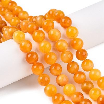 Dyed Natural White Jade Beads Strands G-T138-10mm-210-27-1