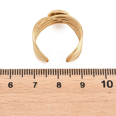 304 Stainless Steel Open Cuff Ring Components STAS-F366-06A-G-1