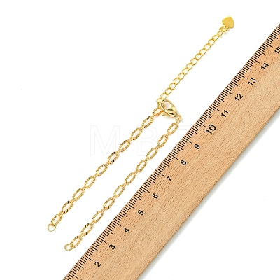 Brass Textured Oval Link Chains Bracelet Making AJEW-JB01656-1