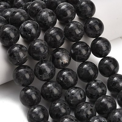 Natural Larvikite Beads Strands GSR18mmC128-1