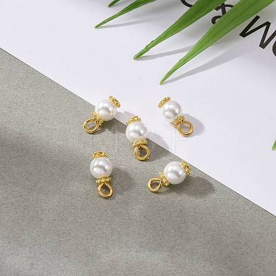 Eco-Friendly Dyed Glass Pearl Pendants PALLOY-JF00740-01-1