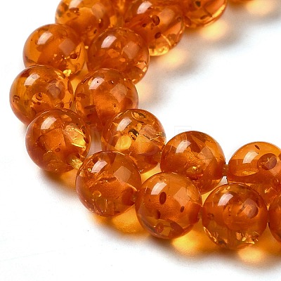 Resin Imitation Amber Beads Strands RESI-Z017-01A-1