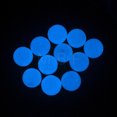 Half Drilled Round Synthetic Luminous Stone Beads G-G-P131-8mm-10-1