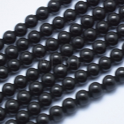 Natural Black Tourmaline Beads Strands G-E444-27-4mm-1