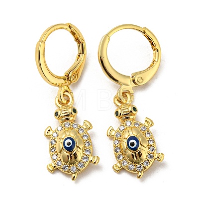 Real 18K Gold Plated Brass Dangle Leverback Earrings EJEW-A033-25G-02-1