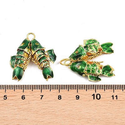Brass Cloisonne Pendants KK-P251-A01-G-06-1